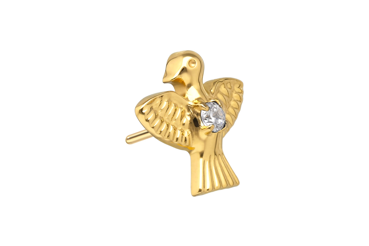 Titan Aufsatz mit Push Pin TAUBE von Piercingline